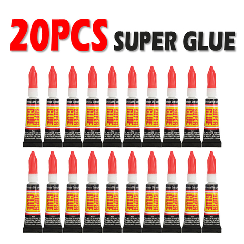 20 pièces liquide Super colle bois caoutchouc métal verre Cyanoacrylate adhésif papeterie magasin ongle Gel 502 instantanée forte liaison cuir ► Photo 1/5