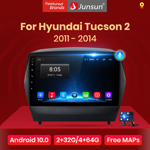 Junsun V1 pro 2G + 128G Android 10 pour ix35 Hyundai Tucson 2 2009 - 2015 autoradio multimédia lecteur vidéo GPS 2 din dvd ► Photo 1/6