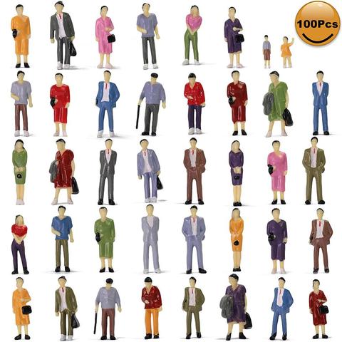 100 figurines peintes debout, Trains, échelle O, passagers peints 1:43, modèle de chemin de fer 14 différents, PosesP4311 ► Photo 1/6