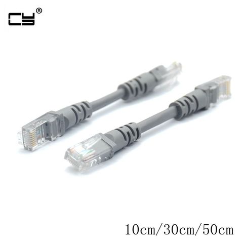 Chat 5 chat 6 CAT5e CAT6e UTP câble réseau Ethernet mâle à mâle RJ45 Patch LAN court câble 10cm 30cm 50cm 0.1m 0.3m 0.5m ► Photo 1/5