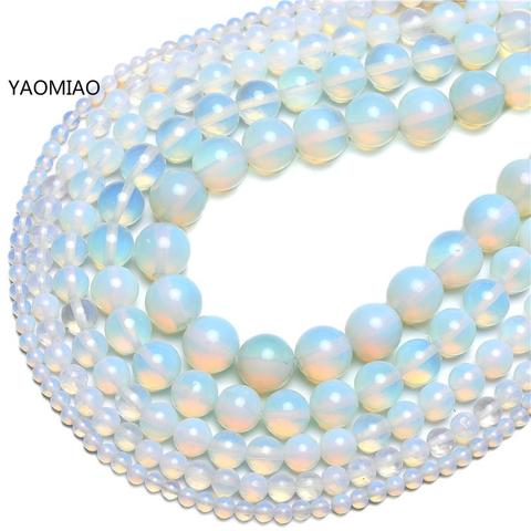 Perles en pierre naturelle, Opalite, 4/6/8/10/12MM, pour la fabrication de bijoux, pour breloques de maquillage, bricolage gratuite ► Photo 1/5