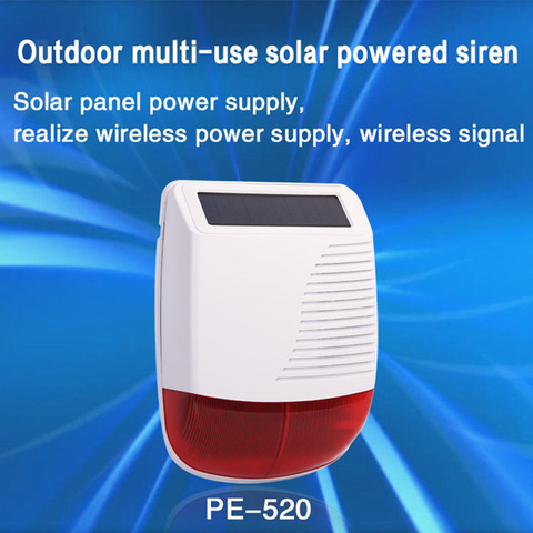 Pures-sirène étanche solaire d'extérieur | Nouveau Flash lumineux sans fil 433MHz, sirène pour cambrioleur à domicile, Wifi GSM système d'alarme de sécurité domestique ► Photo 1/6