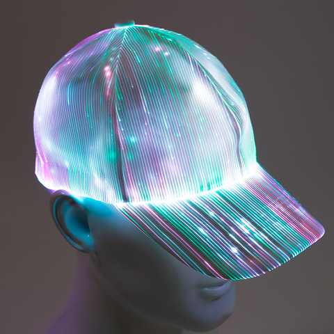 Chapeau de pêcheur en Fiber optique RGB Led 7 couleurs, lumière de nuit, batterie intégrée, Concert, casquette de Baseball néon ► Photo 1/6