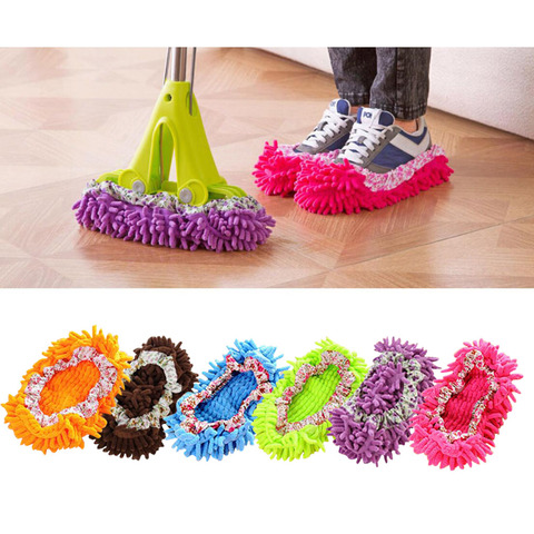Couvre-chaussures de nettoyage de sol réutilisable, 2 pièces, pantoufle de nettoyage de sol ► Photo 1/6