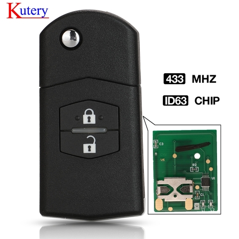 kutery à distance flip Upgraded clé de voiture 2 Bouton 433MHz 4D63 Chip pour Mazda 2 3 6 CX7 CX9 RX8 Visteon Modèle No. 41521 ► Photo 1/6