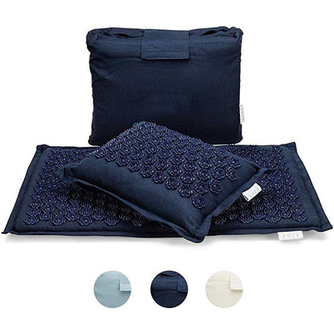 Tapis et coussin de yoga en fibres naturelles de lin, coton et coco, matelas de sport massage et confort, sac de transport, relaxation et détente, oreille de décompression, bien-être ► Photo 1/6