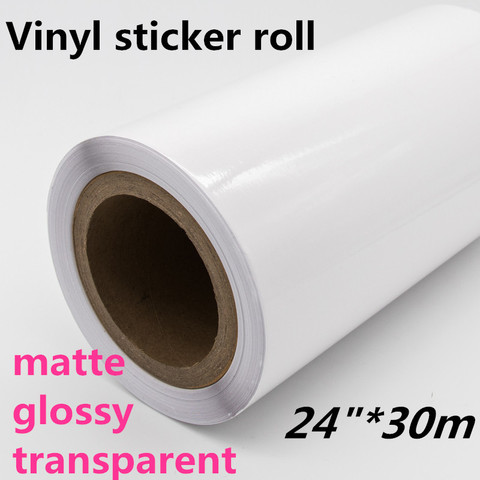 2 rouleaux de papier autocollant en vinyle à jet d'encre, 24x30m, mat/brillant/transparent ► Photo 1/1