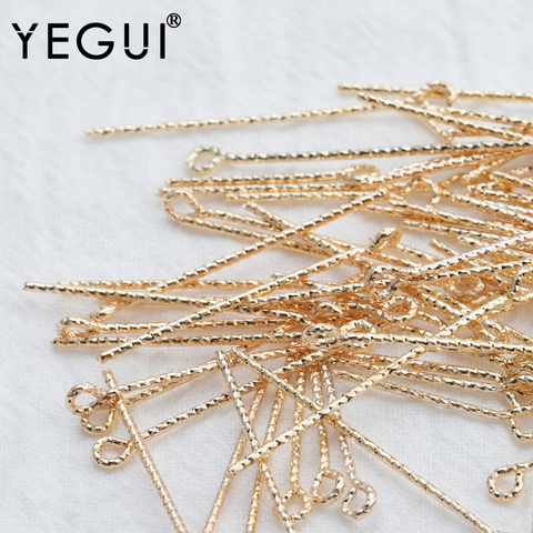 YEGUI M815, accessoires de bijoux, aiguille, plaqué or 18k, 0.3 microns, accessoires de bricolage, sans nickel, breloque, fabrication de bijoux, 50 pièces/lot ► Photo 1/5