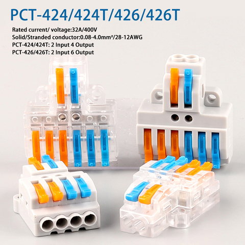 Rapide Connecteur De Fil SPL 42 /62 Connecteur de Câble 2 En 4/6 Sur enfichable Universel Séparateur Bornier de Câblage ► Photo 1/6