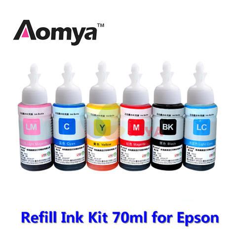 6*70ML Kit De Recharge D'encre compatible EPSON L800 L805 L810 L850 L1800 L351 L350 L551 imprimante encre T6731 T6732 T6733 T6734 T6735 T6736 ► Photo 1/1