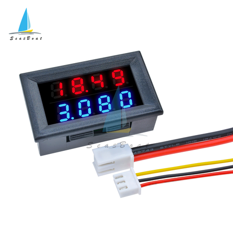 Mini voltmètre numérique, ampèremètre, tension, testeur de courant, détecteur, 100V, 200V, 10a, 0.28 pouces, double affichage LED ► Photo 1/6