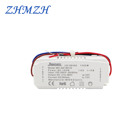 Alimentation électrique pour pilote LED 250ma à courant Constant, AC100-265V, pilote de LED à courant Constant, DC5.4-360V, 2W, 4-7W, 8-12W, 13-18W, 80-100W ► Photo 1/6