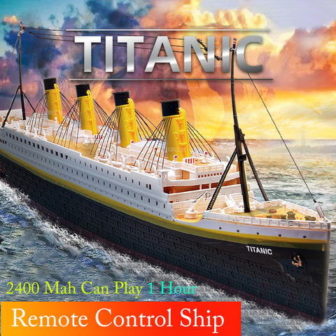 Bateau RC 1:325 Titanic Sea Grand Cruise Ship 3D bateau télécommandé Titanic haute Simulation modèle de bateau RC jouets à utiliser pendant 1 heure ► Photo 1/6