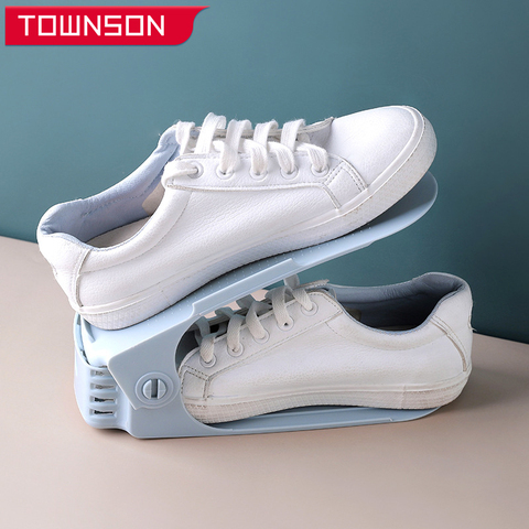 Porte-chaussures intégré, Double étagère réglable, rangement pour chaussures, pantoufles, pour la maison ► Photo 1/6