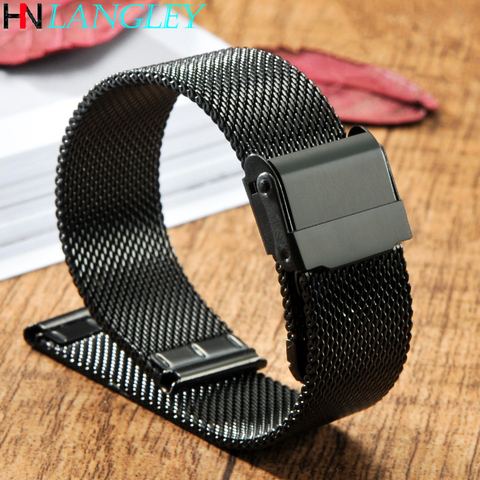 Pour Huawei GT/GT2 Bracelet de montre 46mm/42mm milanais acier inoxydable B5 B3 Bracelet universel 16/18/20/22mm Bracelet de remplacement ► Photo 1/6