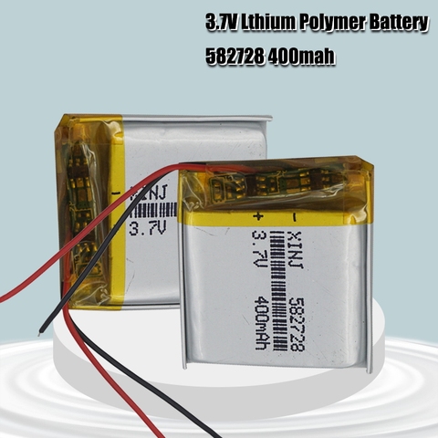 3.7V 400mAh 582728 Lithium polymère li-po Li ion batterie Rechargeable cellules Lipo pour Bluetooth haut-parleur PDA ordinateur portable GPS ► Photo 1/6