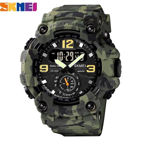 SKMEI – montre-bracelet en cuir PU pour hommes, Vintage, militaire, étanche 50m, marque supérieure, décontracté, Sport, Style numérique, horloge ► Photo 1/6