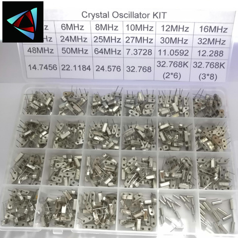 Hc-49s 24 sortes X20pcs Cristal Oscillateur électronique Kit résonateur en céramique quartz résonateur hc-49 DIP 32.768 4 8 12 16 20 25 MHZ ► Photo 1/1