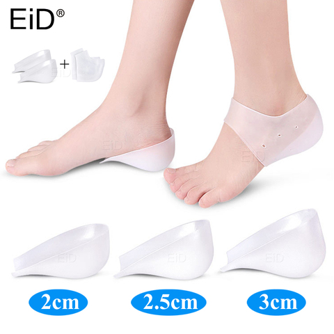 Hauteur Invisible augmenter semelles femmes hommes coussinets de talon silicone gel talon tasses soulever chaussettes semelle intérieure pour talon soutien de la voûte plantaire soins des pieds ► Photo 1/6