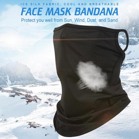 Masque facial en soie glacée, bandana, Protection UV, écharpe de cou, cagoule pour la poussière, masque facial résistant au vent pour l'extérieur ► Photo 1/6