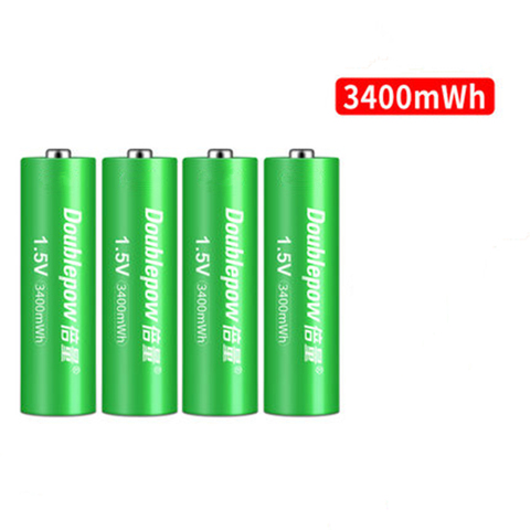 Lot de 4 batteries au lithium rechargeables AA 1.5v 3400mWh, charge rapide intelligente, avec chargeur dédié AA AAA ► Photo 1/3