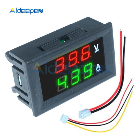 Voltmètre numérique ampèremètre à affichage LED, 0-100V, 10a, 50a, 100a, 0.56 pouces, régulateur de tension, testeur, détecteur de voiture ► Photo 1/6