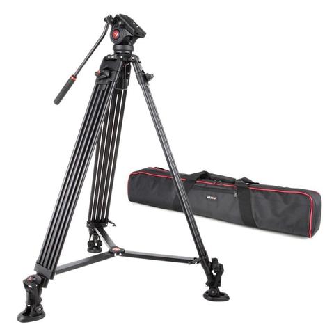 Viltrox VX-18M 1.88m aluminium professionnel robuste caméscope vidéo trépied avec tête fluide + sac de transport pour appareil photo DV ► Photo 1/6