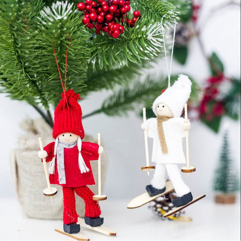 Poupées de Ski ange noël nouvel an 2022, décoration d'arbre de noël pour la maison, cadeau mignon pour enfants, artisanat 2022 ► Photo 1/6