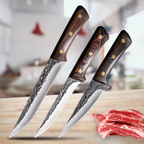 Couperet à viande inox forgé abattage couteau désossage porc et agneau couteau spécial couteau de boucher manuel ► Photo 1/6