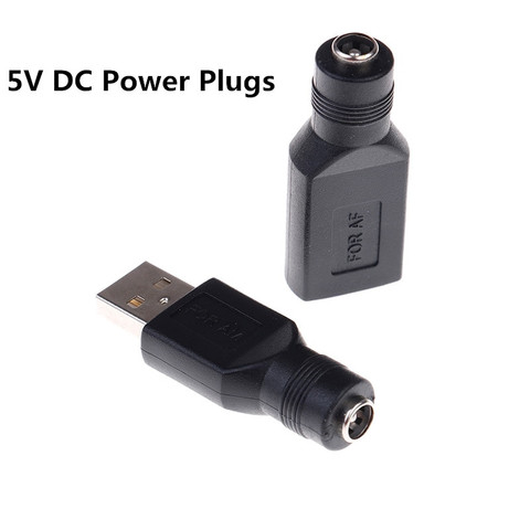 Adaptateur Jack vers USB 2.0, prise mâle/femelle, prise d'alimentation 5V DC, adaptateur ordinateur portable 5.5x2.1mm, couleur noire ► Photo 1/6