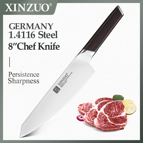 Couteaux de cuisine en acier inoxydable, couteau de Chef 8 