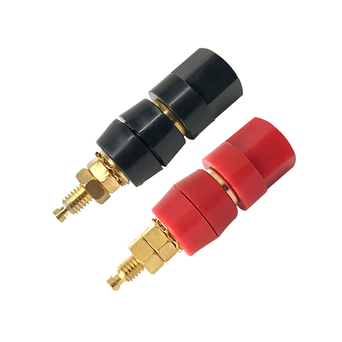 Connecteur d'amplificateur, 1 paire (noir + rouge) bornes, rouge noir, connecteur d'amplificateur, fiche de haut-parleur banane, prise adaptateur Jack ► Photo 1/6