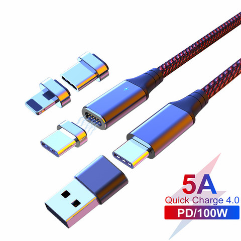 100W magnétique PD charge rapide Micro câble Type C à Type C câble de données adaptateur de prise aucun câble ne comprend ► Photo 1/6