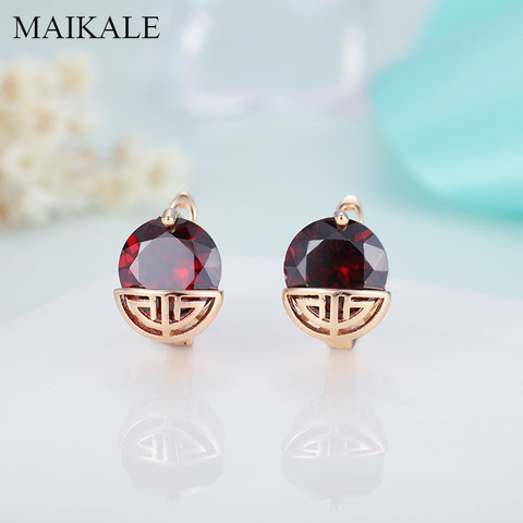 Boucles d'oreilles rondes en zircone pour femmes, Design creux classique, rouge, bleu, noir, vert, cristal, petits bijoux de fête de mariage ► Photo 1/6