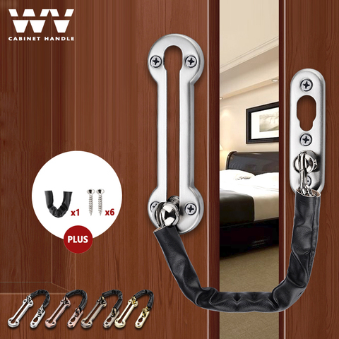 WV – serrure de chaîne de porte d'hôtel en acier inoxydable, antivol, garde de sécurité, verrouillage de sécurité, outils limiteurs de sécurité, quincaillerie pour porte de maison ► Photo 1/6