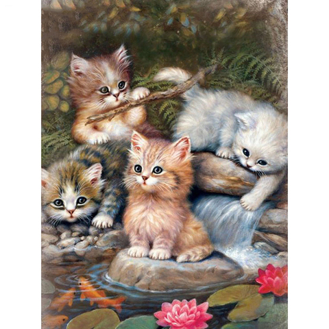 5D bricolage Animal diamant peinture chat plein carré diamant Art broderie mosaïque à la main décoration de la maison ► Photo 1/6