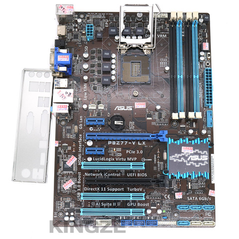 ASUS – carte mère P8Z77-V LX LGA 1155, DDR3, i3, i5, 22-32nm, CPU, usb, sata 3, VGA, HDMI, Z77, pièce d'occasion, pour ordinateur de bureau ► Photo 1/3