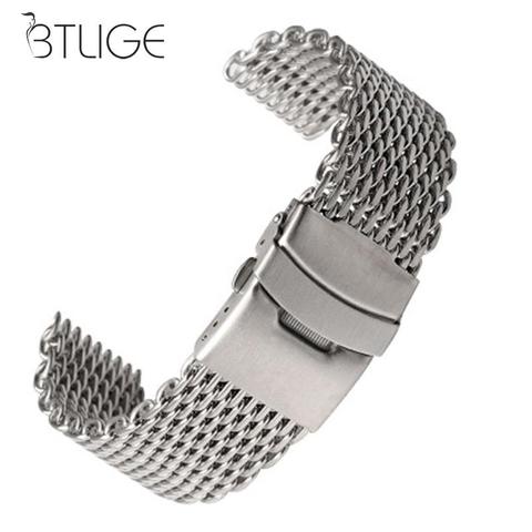 Bracelet de montre coloré en acier inoxydable, maille Milan tissée, Double pression, haut de gamme ► Photo 1/6