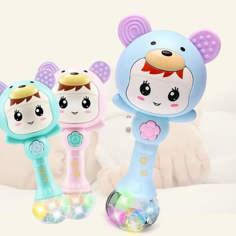 LED clignotant bébé hochets bébé cloches Juguetes musique main cloches hochets nouveau-né bébé jouet début éducatif bébé jouets 0-12M ► Photo 1/6