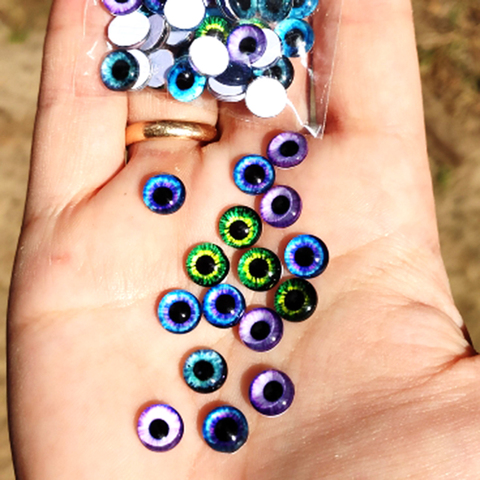 Cabochons ronds en verre, 6MM-30MM, dôme rond, œil de Dragon, œil de chat, jouets DIY, bijoux accessoire mixte, oeil de pupille Cameo ► Photo 1/6