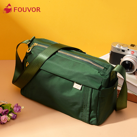 Fouvor-sac à bandoulière en Nylon pour femmes, petit sac à bandoulière tendance avec fermeture éclair solide, nouvelle collection 2022-04 ► Photo 1/1