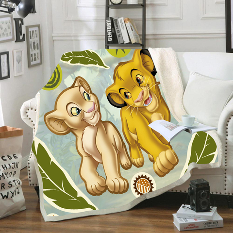 Disney – couverture en peluche Simba roi Lion pour enfants, linge de lit, canapé, lit, 150x200cm, idée cadeau pour bébés et garçons ► Photo 1/6