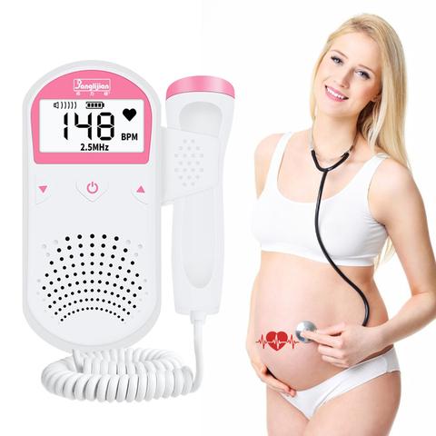 Moniteur de bébé Doppler fœtal moniteur de fréquence cardiaque fœtal grossesse à domicile bébé son fœtal détecteur de fréquence cardiaque 2.5MHz pas de rayonnement ► Photo 1/6