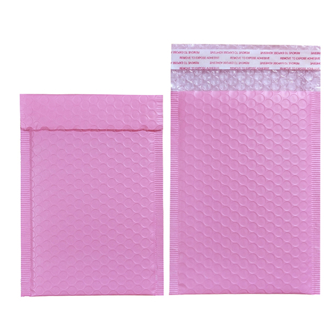 50 pièces rose clair Poly bulle Mailer enveloppe rembourrée auto joint sac d'expédition enveloppe à bulles enveloppe d'expédition ► Photo 1/6