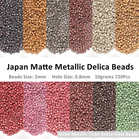 720 pièces/sac 11/0 japonais Delica perles uniforme 2mm mat métallique perles de verre pour bijoux à bricoler soi-même faire maison couture artisanat fournisseurs ► Photo 1/6