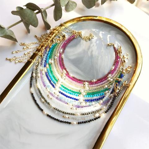Lii Ji minuscules Multi pierres semi-précieuses avec Bracelet de perles d'eau douce bijoux colorés pour cadeau ► Photo 1/5