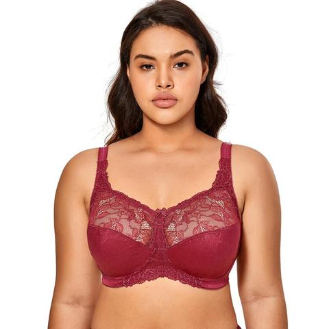 Soutien-gorge en dentelle florale sans fil grande taille pour femme ► Photo 1/6