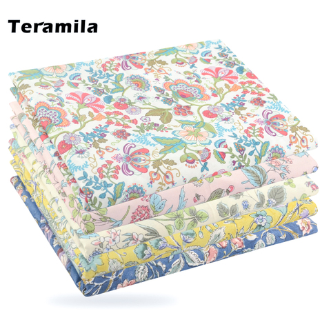 Teramila luxueux fleur imprimé artisanat fait main fournitures 100% coton tissu couture tissu pour coudre Patchwork tissé couette ► Photo 1/6