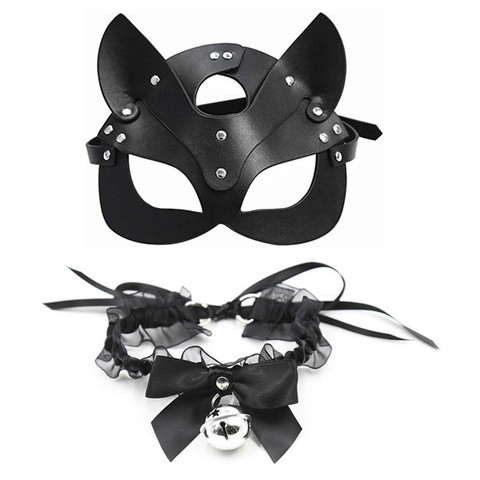 Érotique femmes Sexy masque demi yeux Cosplay visage chat cuir masque Halloween fête Cosplay masque mascarade balle fantaisie masques ► Photo 1/4