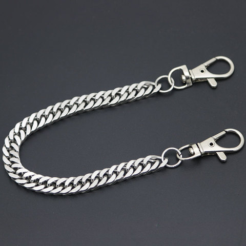 Collier en métal pour portefeuille, laisse, pantalon, porte-clé, pantalon, Jean, Clip pour hommes, bijou Hip Hop plat en acier inoxydable ► Photo 1/6